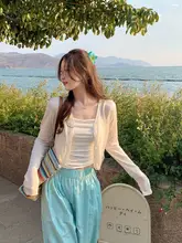 夏用透け感のある軽いニットカーディガン【UVカット・キャミソールとのコーディネートに最適】