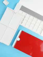 水彩絵具用分装ケース【保湿機能付き・赤と青のデザイン】（セットアップ対応）