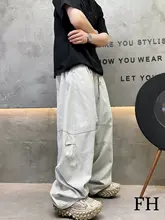 夏季用 ヴィンテージ風ワイドレッグカーゴパンツ【フィット・ドレープ性あり・カジュアルスタイル】