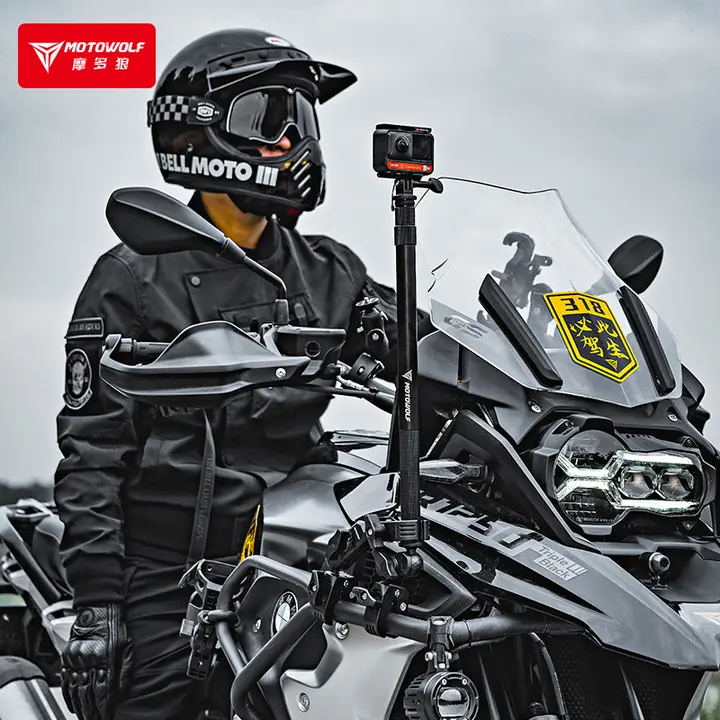 バイク用伸縮式スマホホルダー【防振・カメラ用・アウトドアライディング対応】