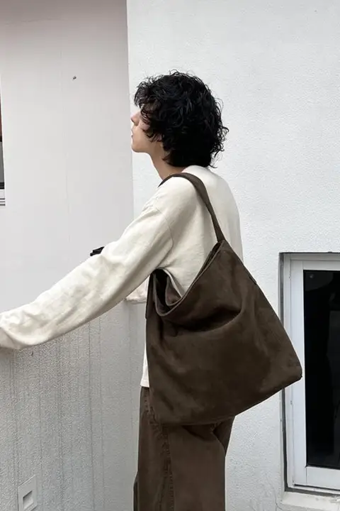 トートバッグ ユニセックス スエード ヴィンテージ ルーズ 大容量 通勤 カジュアル おしゃれ