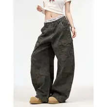 アメリカンビンテージ迷彩パンツ【ユニセックス・カジュアル・弯刀デザイン】（セットアップ対応）