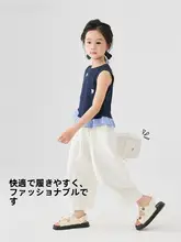 女の子用夏のノースリーブトップスとパンツ【おしゃれなコーディネート・子供用】（セットアップ対応）