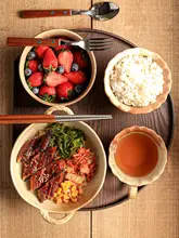 一人用美しい食器セット【高級食器・ダイエットプレート・洗面器付き】（セットアップ対応）