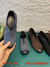 手作り本革レトロ風Vカットレザー女性用バブーシュ【フラットソール・極上の柔らかさ・夏用】