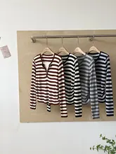 ゆったりデザインの長袖ニットトップス【二重風・女性用・カジュアル・オールシーズン】（セットアップ対応）