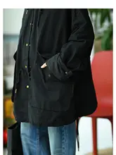 カジュアルコットンフード付きロングコート【ゆったりシルエット・大きなポケット】