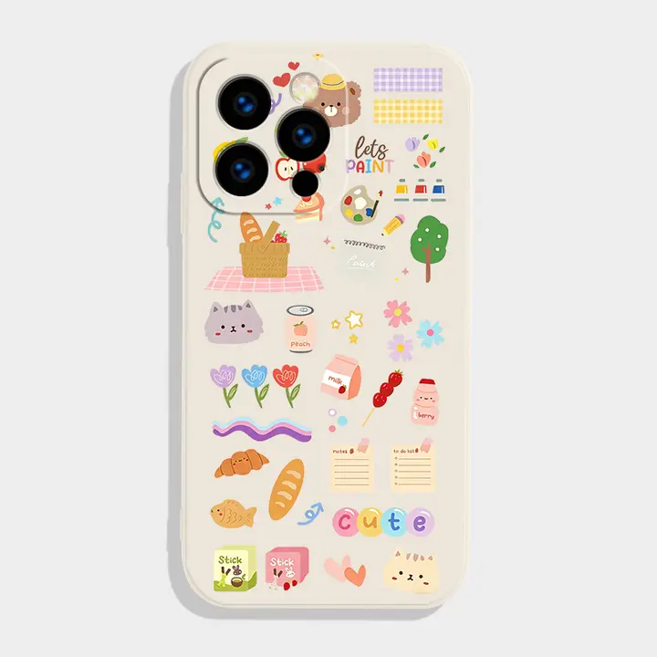 可愛いイラストデザインのスマホケース【iPhone対応・マット仕上げ・衝撃吸収】