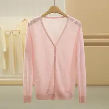 女性用 カーディガン【シンプルデザイン・フィット・ニット】