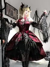 オリジナルデザイン ローズブラッドバンケット ロリータ風ドレス【ダークゴシック・日常着】