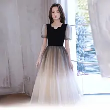 エレガントな長袖フレンチスタイルイブニングドレス【軽やかな高級感・冬用・成人礼・女性用】