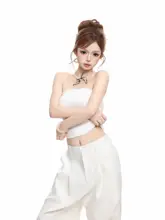 白色のビスチェタンクトップ【セクシー・女性用・短丈・夏用】