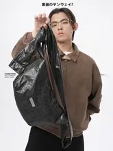 結びデザインのショルダーバッグ【ひび割れ模様・レトロスタイル・男女兼用】
