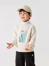 子供用 裏起毛パーカー【ハイネック・プリントデザイン・秋冬用】
