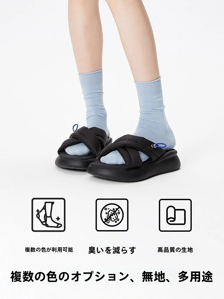 春秋用 薄手コットンローファー風靴下：女性向け中筒デザインの実用性と通気性解析