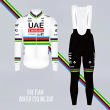 冬用サイクリングウェア【フリース素材・ロングスリーブ・バイカーズビブパンツ・カラフルデザイン】（セットアップ対応）