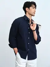 軽やかな泡状素材のメンズビジネスシャツ【多ポケット・アイロン不要・長袖・秋用】