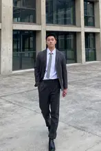 冬用ビジネスカジュアル 毛織り長パンツ【防寒・シンプルデザイン・アンクル丈】