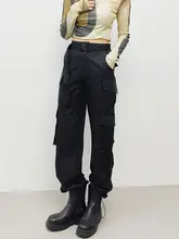 高腰カジュアルチノパンツ【多ポケット・ゆったり・春秋用・レディース】