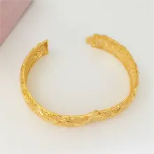 美しいデザインのドラゴンとフェニックスモチーフの金色ブレスレット【ドレスアップ用・華やか】