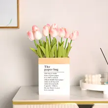 フェイクフラワー チューリップ デコレーション オブジェ リビングルーム テーブル 花束 高級 高品質 偽花