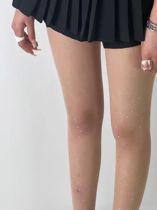 パンティストッキング レディース ラメ 星空柄 グリッター キラキラ セクシー 着回し ブラック ホワイト 「BON」