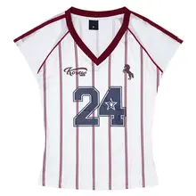 スポーティーなストライププリントの半袖Tシャツ【メッシュ・コットン・春夏用】