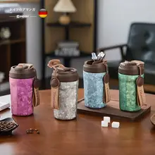 純チタン製コーヒーマグカップ【保温・保冷・女性用・携帯便利・ストロー付き】