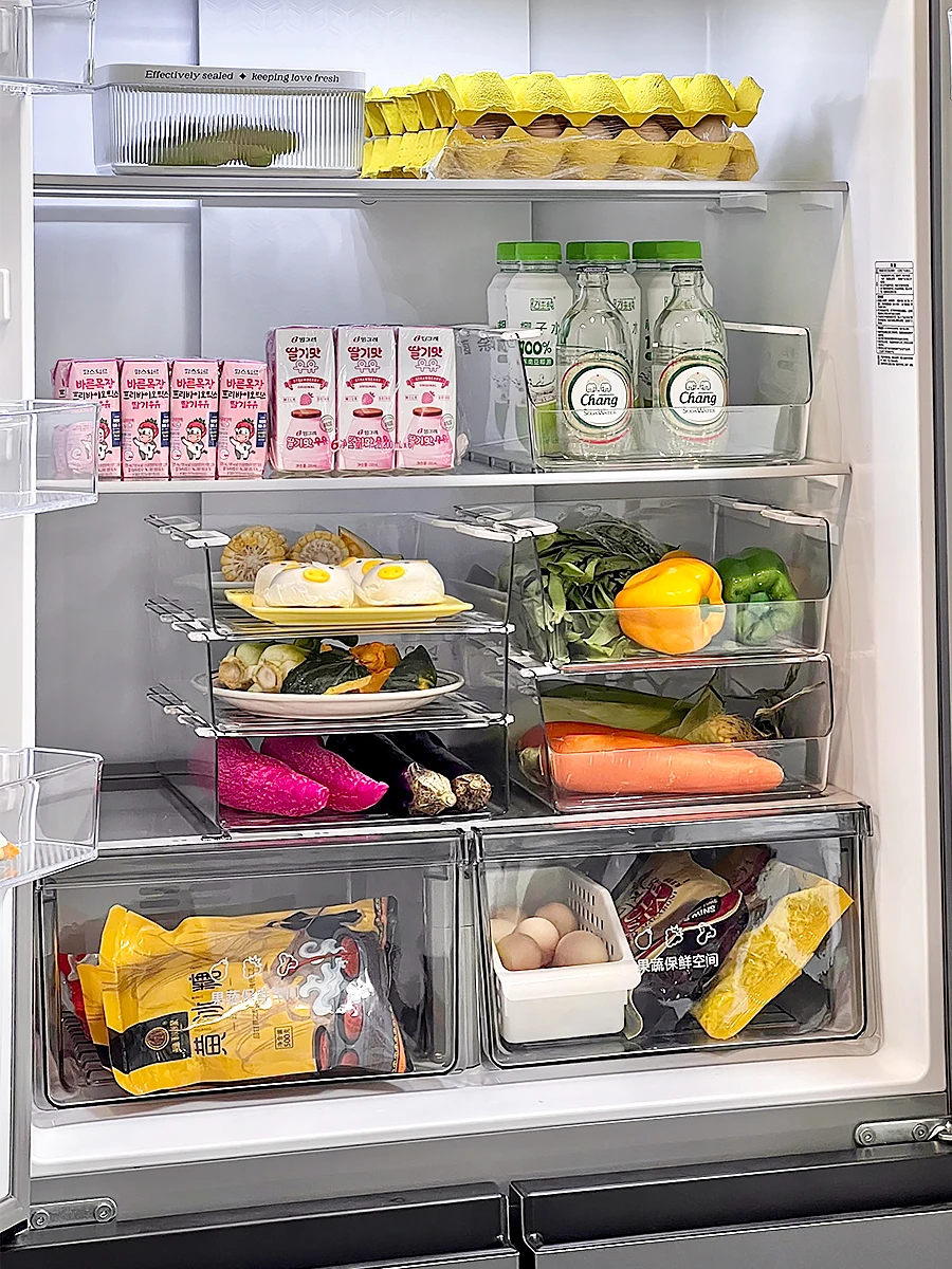 冷蔵庫用収納ボックスの収納効率と食品保存性能