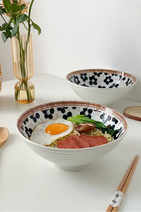 高級感ある和風ラーメンボウル【大容量・家庭用・陶器製】