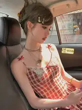 Acaine 蕾絲飾りつきキャミソールドレス【夏用・フランス風・リゾートスタイル】
