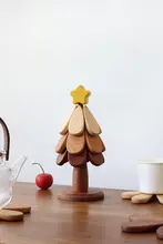 鍋敷き コースター 折りたたみ式 耐熱 クリスマスツリー型 テーブルコーディネート クリスマス 家庭用