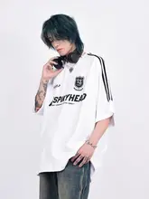 Mz メンズアメリカンヴィンテージ3本ライン半袖Tシャツ【ゆったりとしたカジュアルデザイン】
