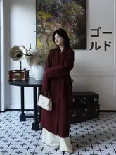 冬用コート【100%キャメルウール・華やかなレッド・重厚感】