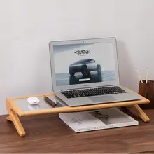 パソコンモニター用木製スタンド【デスク上昇・キーボード収納付き】