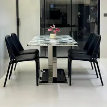 デザイナー風サドルチェア【イタリアンミニマル・高級レザー・家庭用】