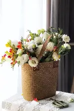 竹製の収納バスケット【海藻編み・花かご・ピクニック用】