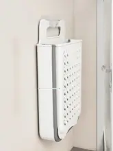 折りたたみ式のバスルーム用ランドリーバスケット【家庭用・収納バスケット】