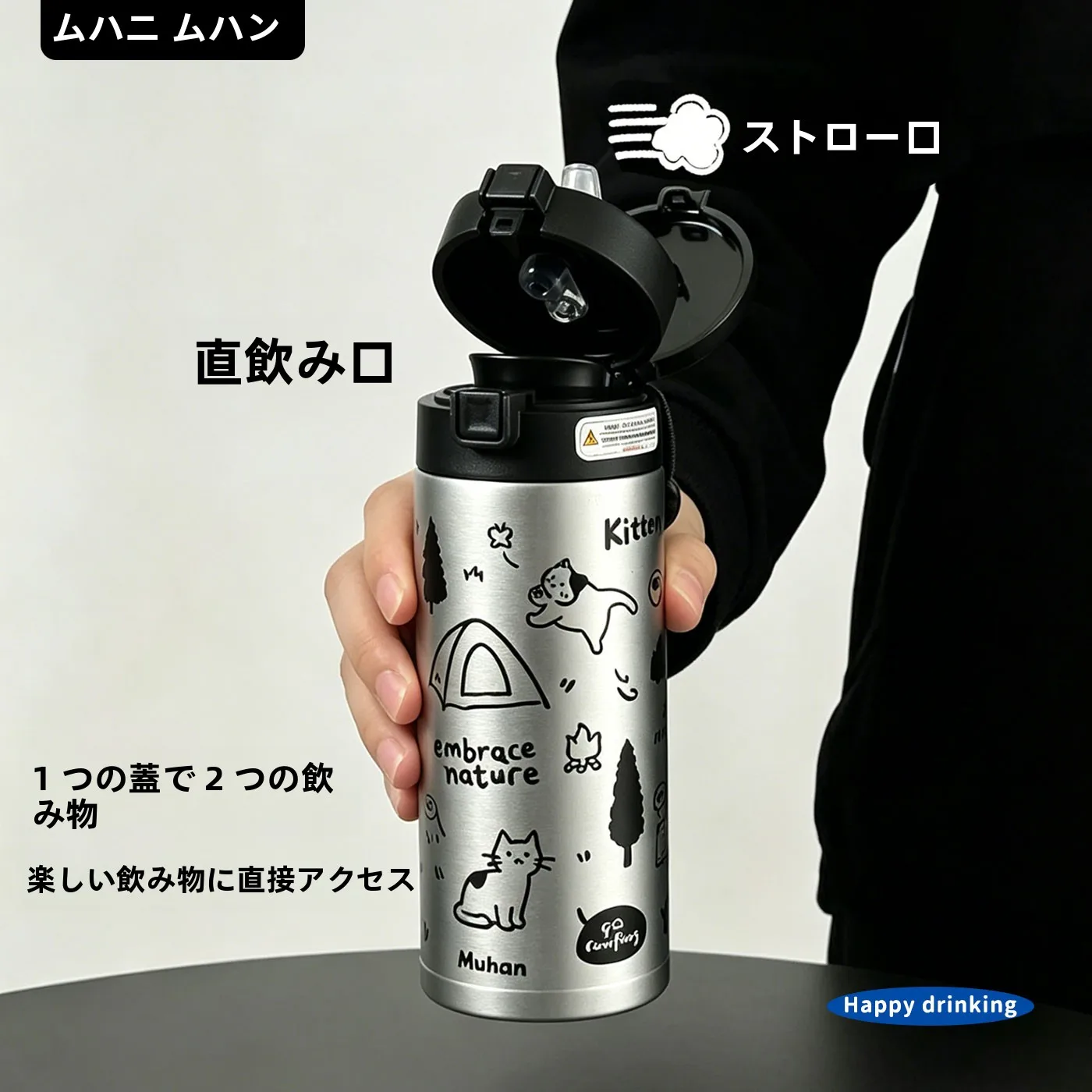 保冷水筒子供用：沐韩1561891 450ml 201・304・316不锈钢大容量水筒の実用性と使い方