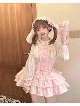 可愛らしいウサギ耳デザインのJSKドレス【長いウサギ耳・リボン付き・甘さ満点】