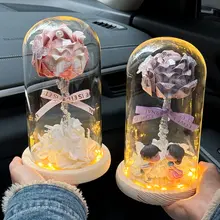 DIY手作りガラスドーム入りのローズブーケ【の花・誕生日プレゼント用・材料キット】