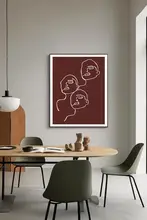 抽象几何ライン装飾画【モダン・シンプル・リビングルーム用・掛け軸】