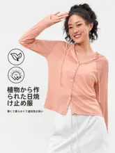 SPLANS+ フード付き UVカット薄手ジャケット【長袖・ランニング・ヨガ用・通気性・ゆったりシルエット】