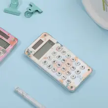 ピンクの携帯式ファッショナブル計算機【可愛いカートゥーンデザイン・小学生向け・太陽光発電・多機能】