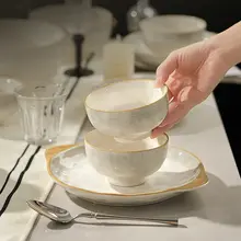 港湾陶器 装飾的なライスボウル【食器・家庭用・高品質】