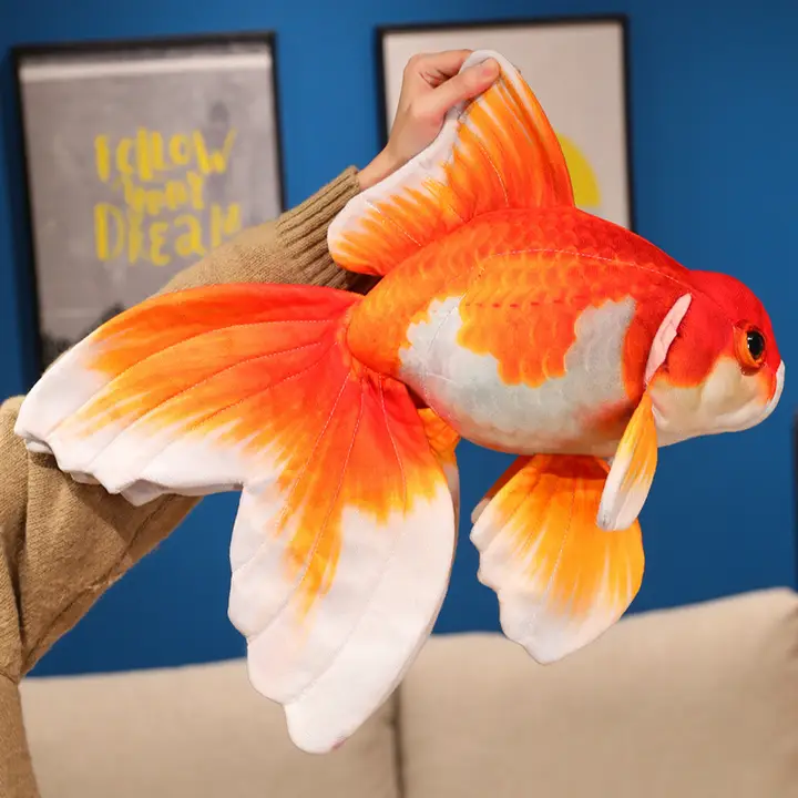 立体感のある金魚のぬいぐるみ【観賞用・布製・ラッキー感】