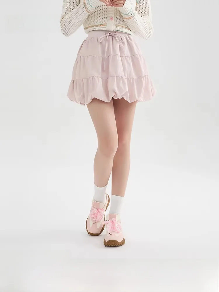 春季にぴったりの可愛いフリルスカート：ピンクハイウエストプチプラセットアップ対応