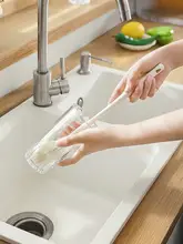 シリコン製 カップ用ブラシ【長柄・茶しぶ落とし・隅々まで洗浄可能】