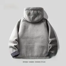 黒の厚手コットンパーカー【フード付き・冬用・保温性】