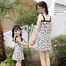 親子用水着 母娘お揃いスカート型平角女の子水着【可愛い・ビーチ用】